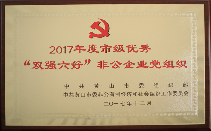 2017年度市級(jí)優(yōu)秀“雙強(qiáng)六好”非公企業(yè)黨組織